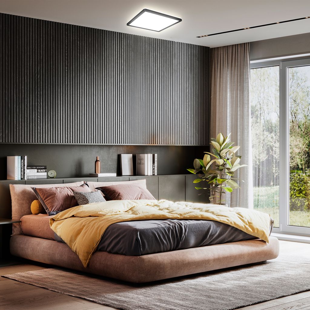 LED Panel 29x29 cm - 15W. 1850lm. dimmbar. Fernbedienung. RGBW. schwarz 6