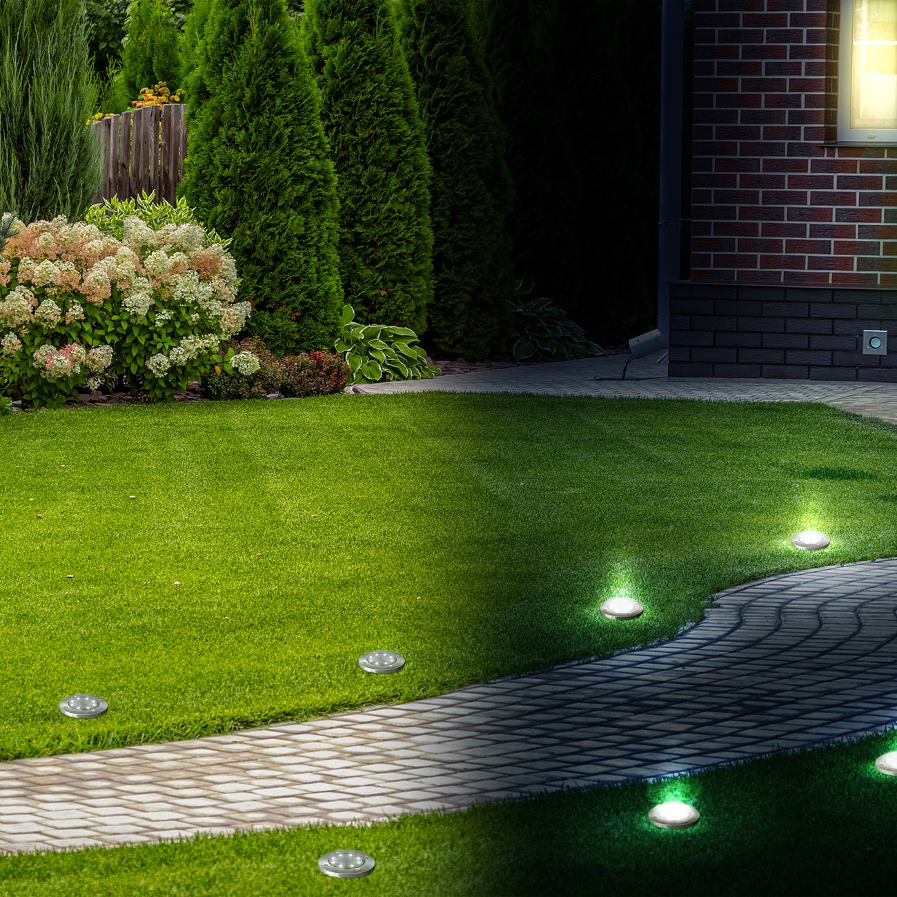 Solar LED Bodenlampen - 8er-Set - Gartenbeleuchtung  Ø11,9 cm inkl Erdspieß Dämmerungssensor IP65 wasserdicht | Edelstahl-Schwarz - 2