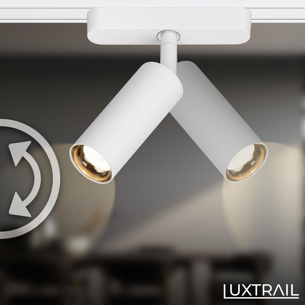 NV Track Schienensystem. Komplettset. 8x LED Spots. Schwenkbar. U-Form / Z-Form. Weiß. 5 m 3