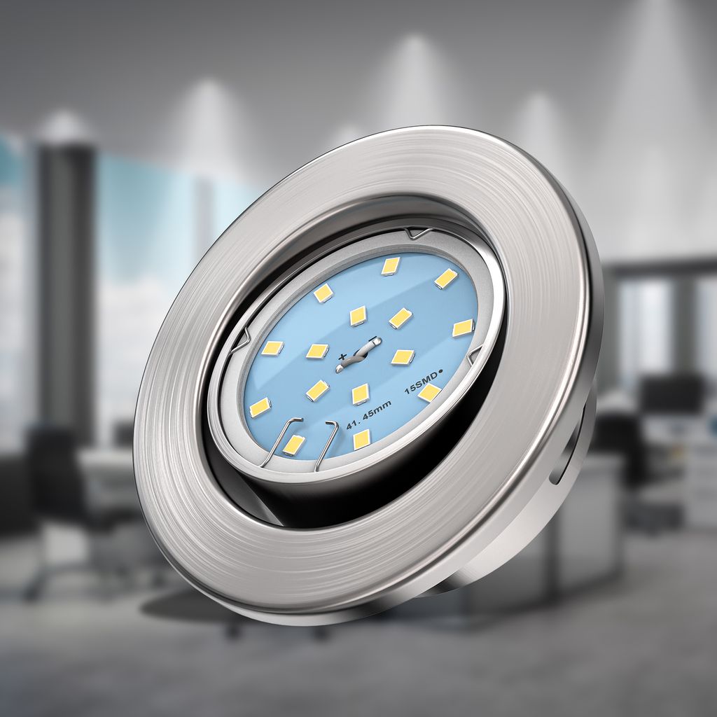 Einbauspot 68mm 5er Set - 230V. 4.8W. 400lm. LED. warmweiß. matt-nickel 8