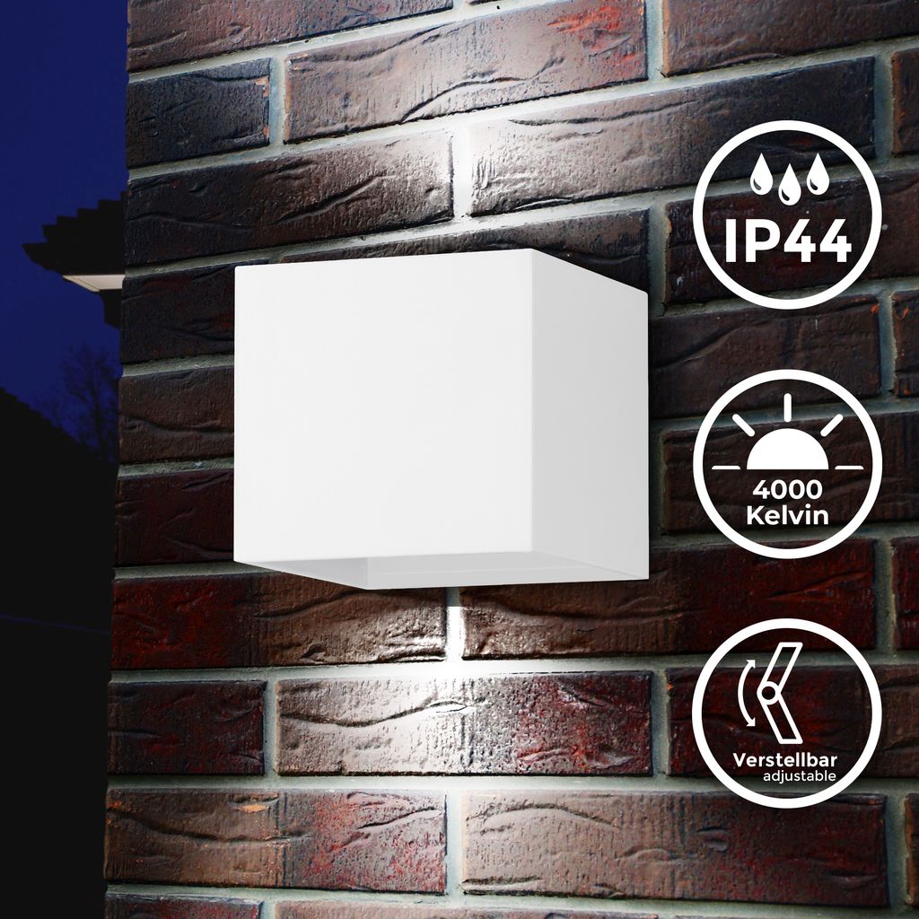 LED Außenleuchte. weiß. 2x LED-Modul/3W 7