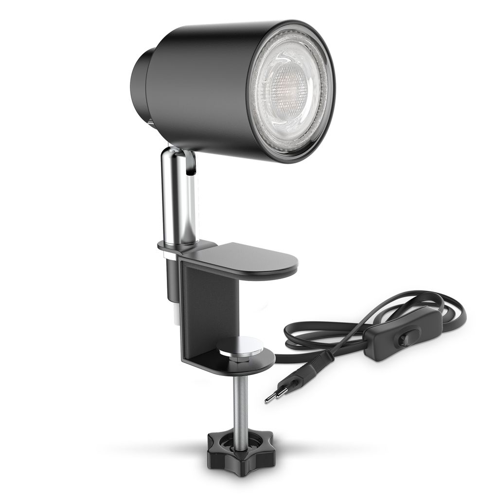 Klemmlampe - 5W. 400lm. LED. mit Stecker. dimmbar. warmweiß. schwarz 11