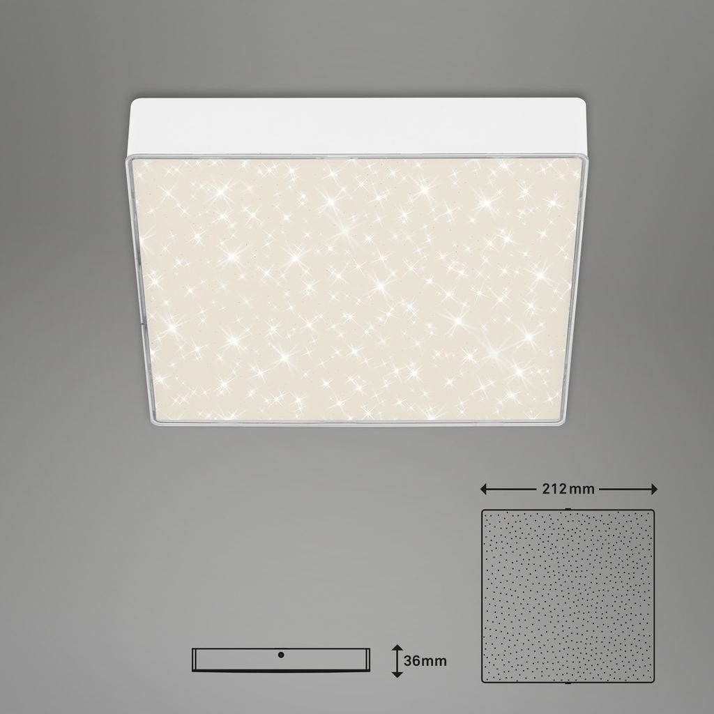 LED Aufbauleuchte IP20 Sternenhimmel 16 W weiß Metall-Kunststoff Briloner 6