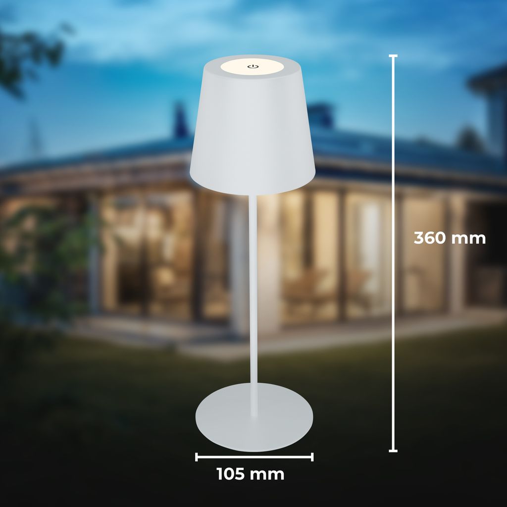 Tischlampe - 2.5W. 200lm. kabellos. led. dimmbar. warmweiß. weiß 4