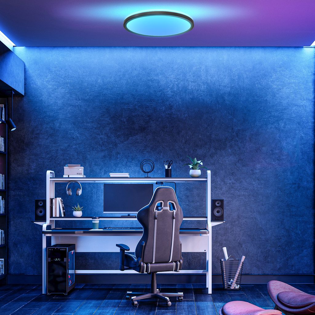 LED Panel 42 cm - 22W. 2700lm. dimmbar. Fernbedienung. RGBW. schwarz 6