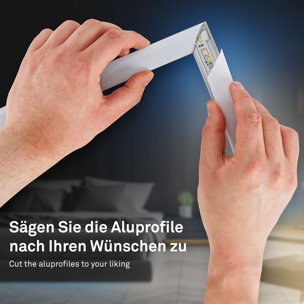 Pimp Your Stripe LED Strip 2m. CCT mit FB + Alu-Profil schwarz 3