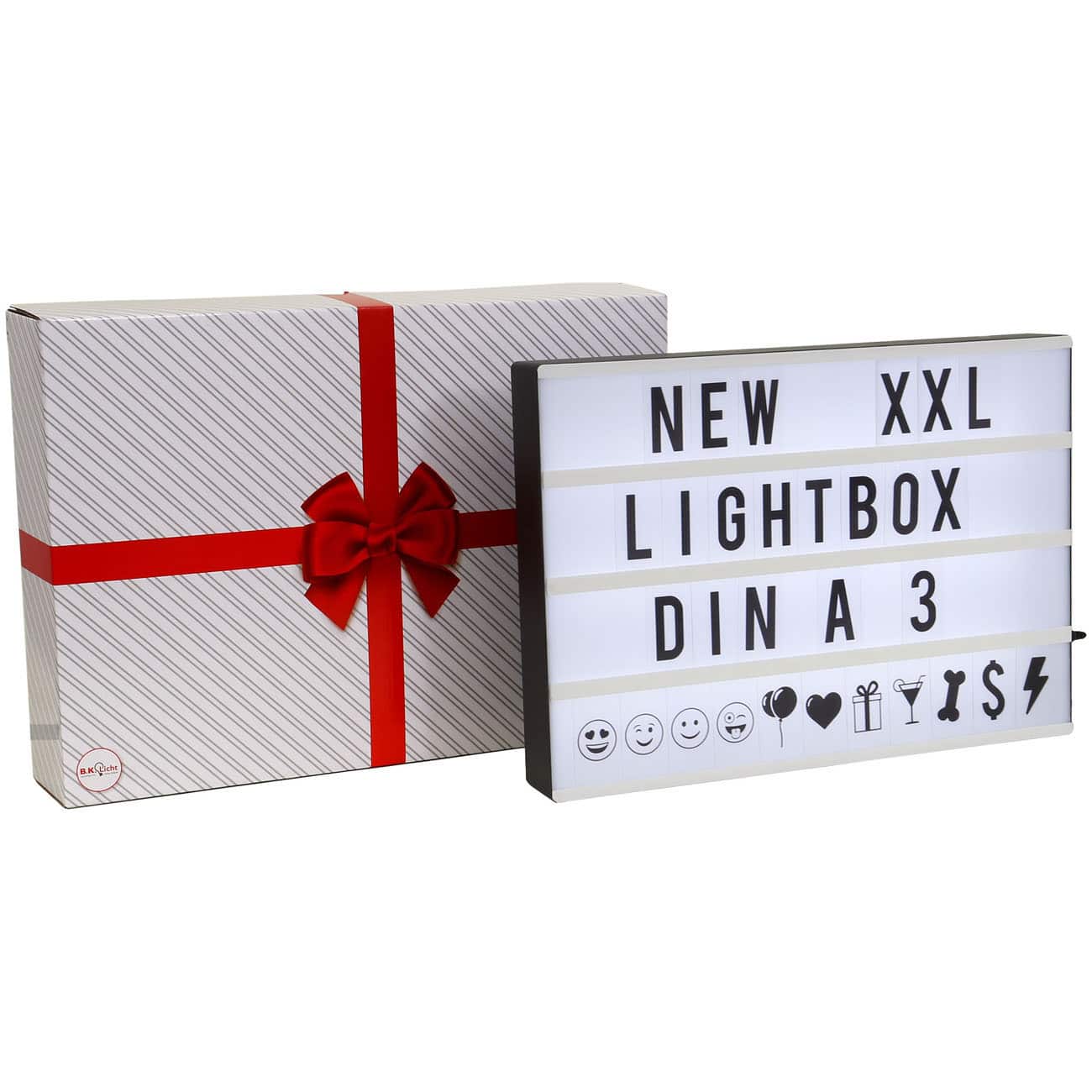 LED Lichtbox mit 120 Buchstaben - DIN A3 - Lightbox 42x30x5,6cm inkl USB-Kabel 5V Ein-/Aus-Schalter 4W kaltweißes Licht | schwarz - 3