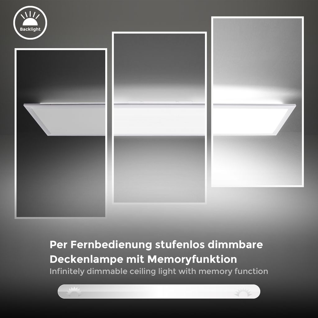LED Panel 100x25 cm - 24W. 2200lm. dimmbar. Fernbedienung. CCT. weiß 7