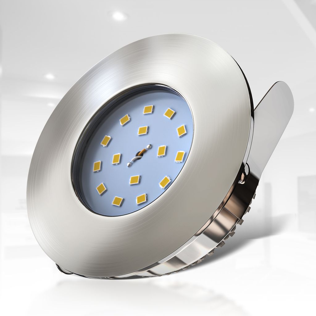 Einbauspot 6er Set 60mm Lochmaß - 230V. 4.8W. 400lm. LED. IP44. warmweiß. matt-nickel 8
