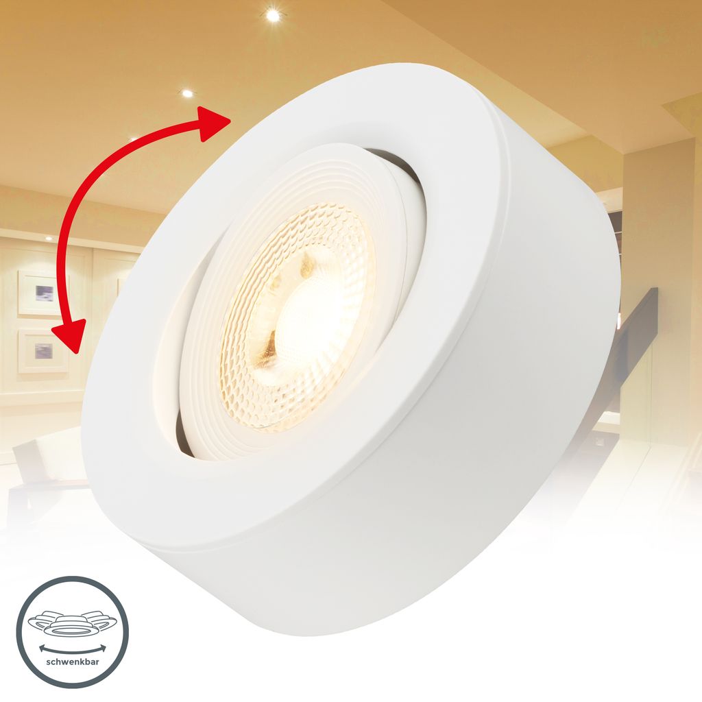 Einbaustrahler 76mm 3er Set - 230V. 5W. 500lm. LED. warmweiß. weiß 2