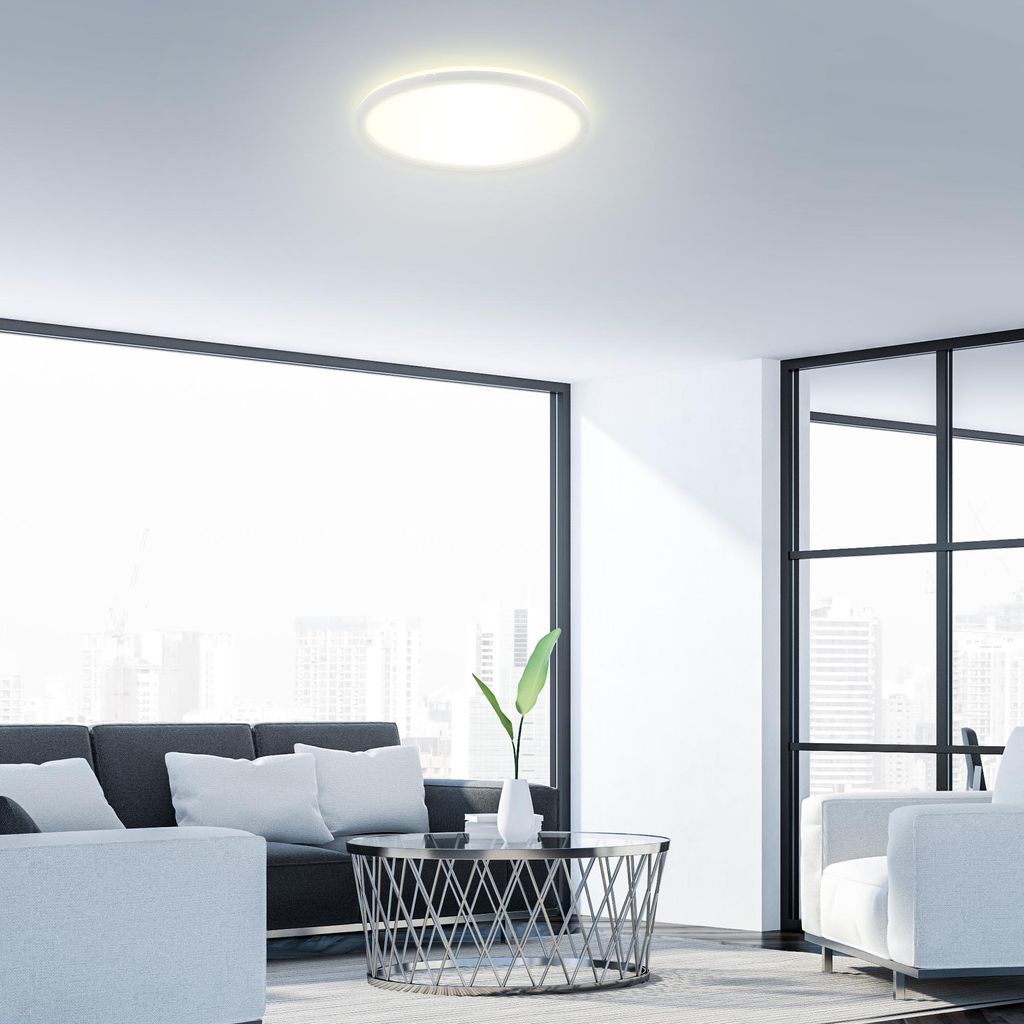 Briloner SLIM CASE LED Deckenlampe. Indirektes Licht. Neutralweißes Licht. Weiß. Ø42 x 3 cm 6
