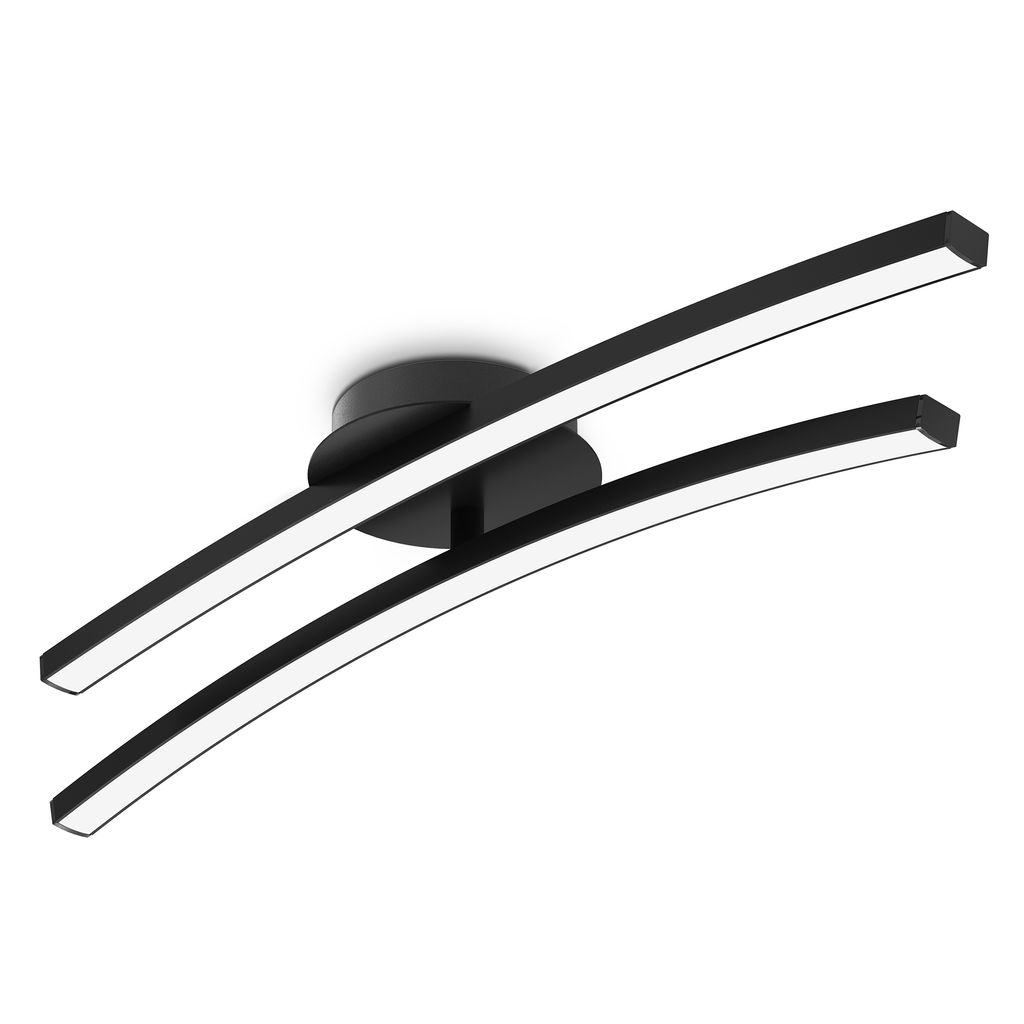 Deckenleuchte 54x12 cm - 12W. 960lm. LED. warmweiß. schwarz 0