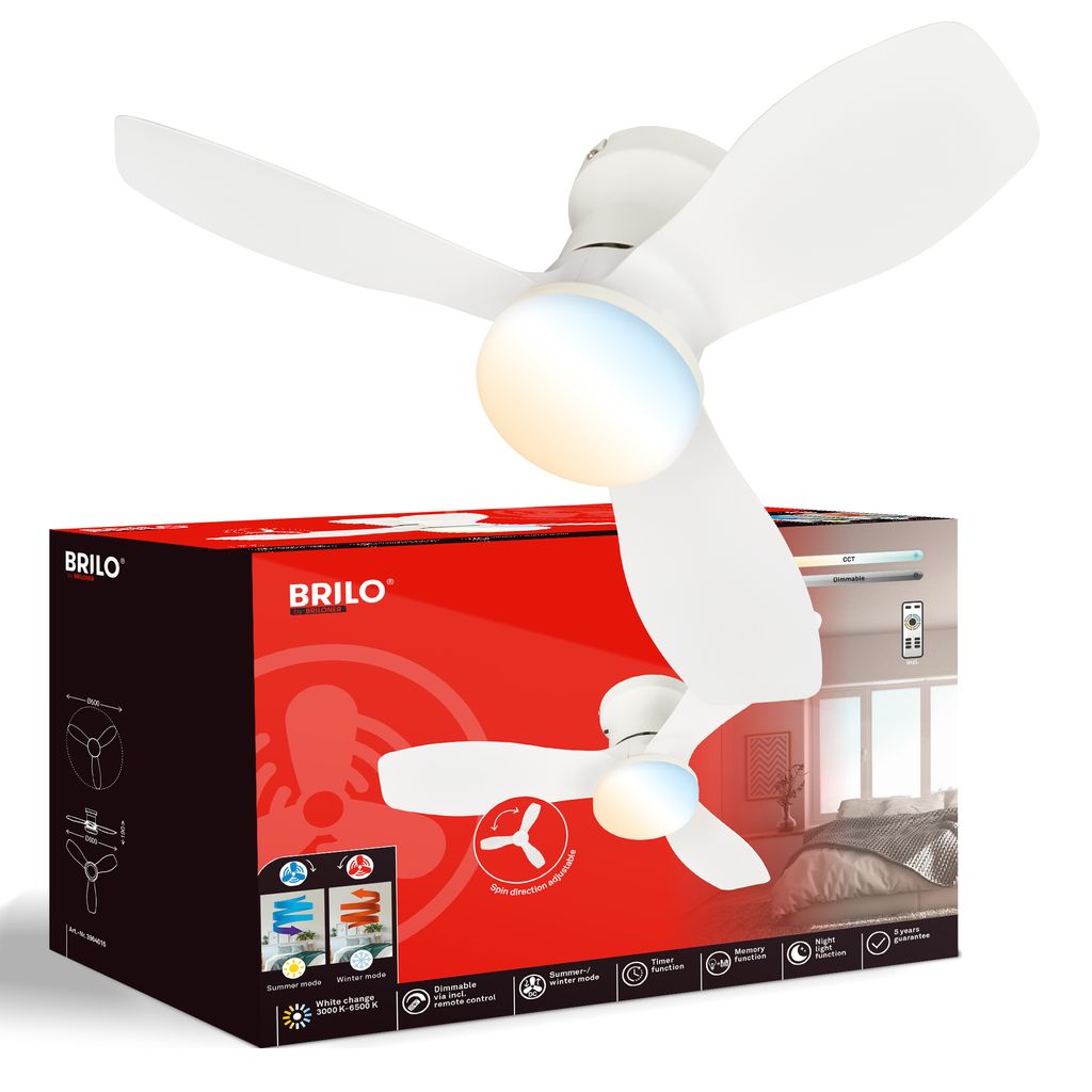 Deckenventilator mit Beleuchtung Fernbedienung Ventilator mit Licht Dimmbar CCT 0