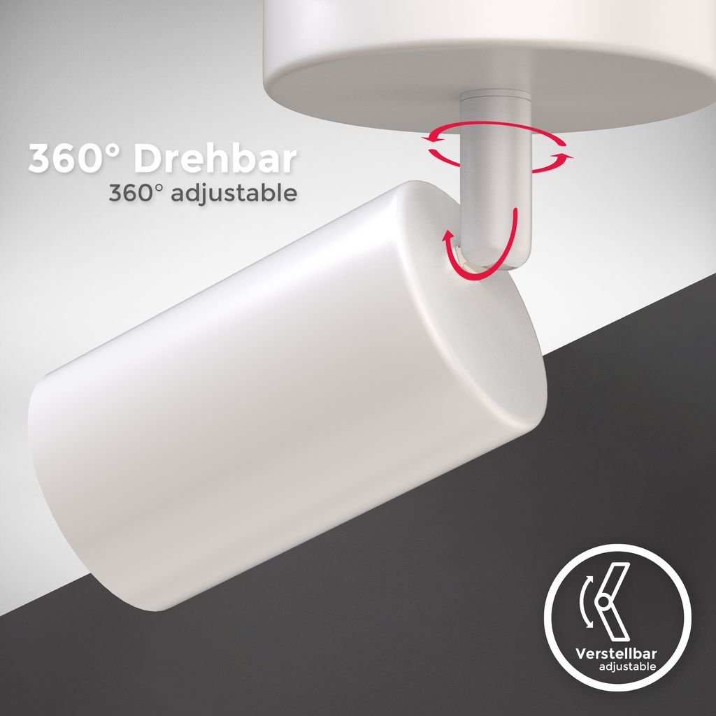 Wandlampe - schwenkbar. GU10 Fassung. max. 9W. weiß 2