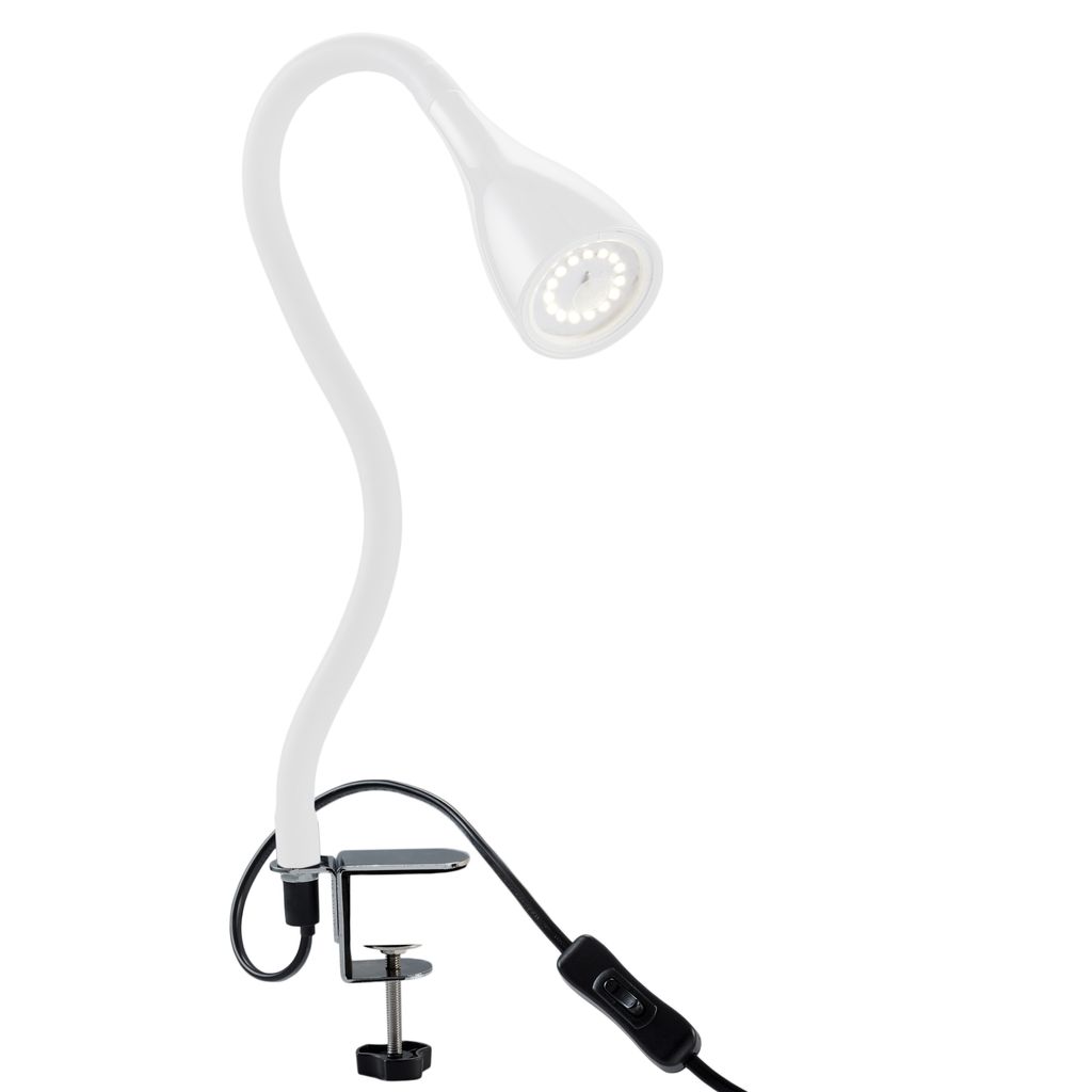 Klemmlampe - 4.8W. 400lm. LED. mit Stecker. dimmbar. warmweiß. weiß 0