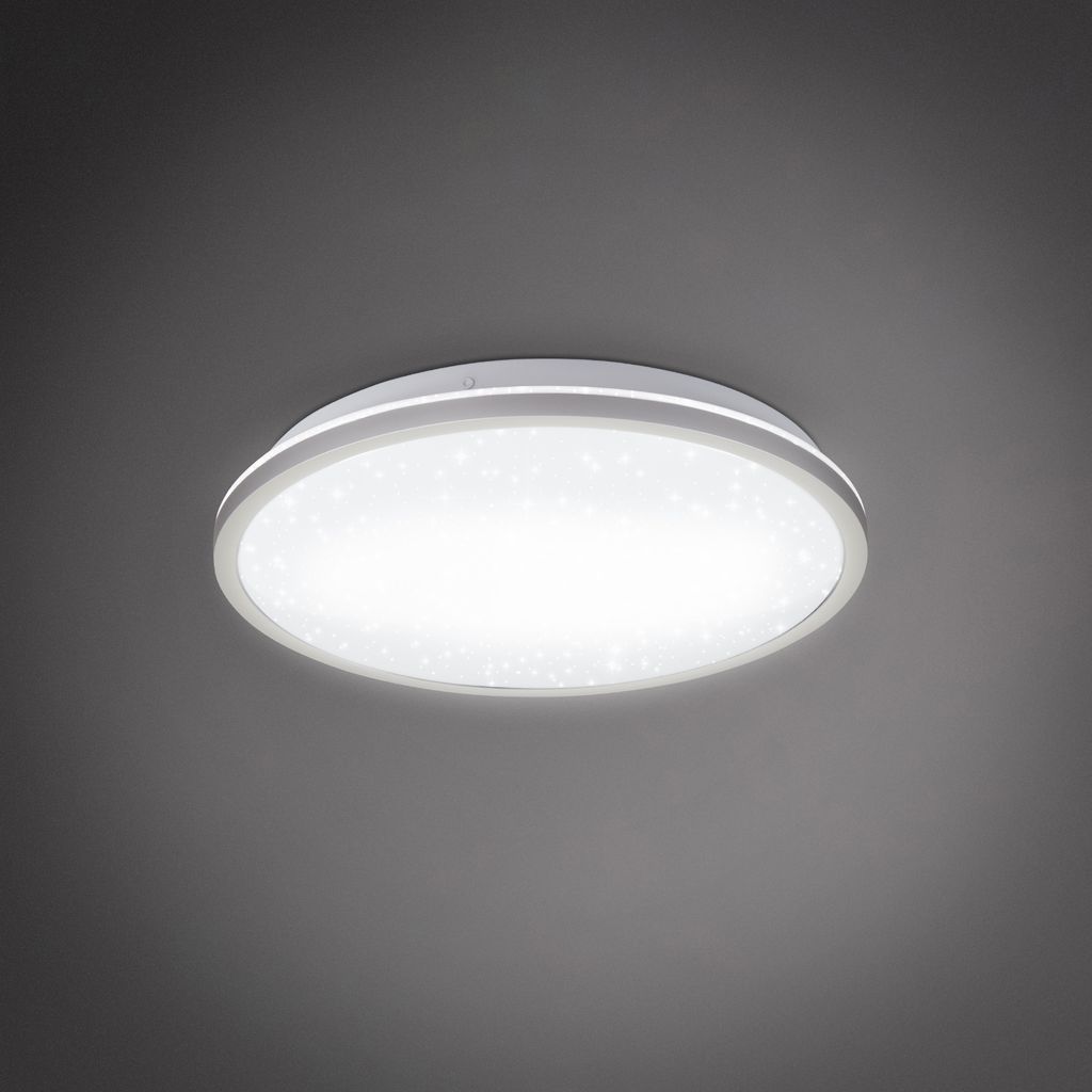 Deckenlampe Ø28 cm - 18W. 2000lm. LED. Sternenhimmel. neutralweiß. silberfarbig 7