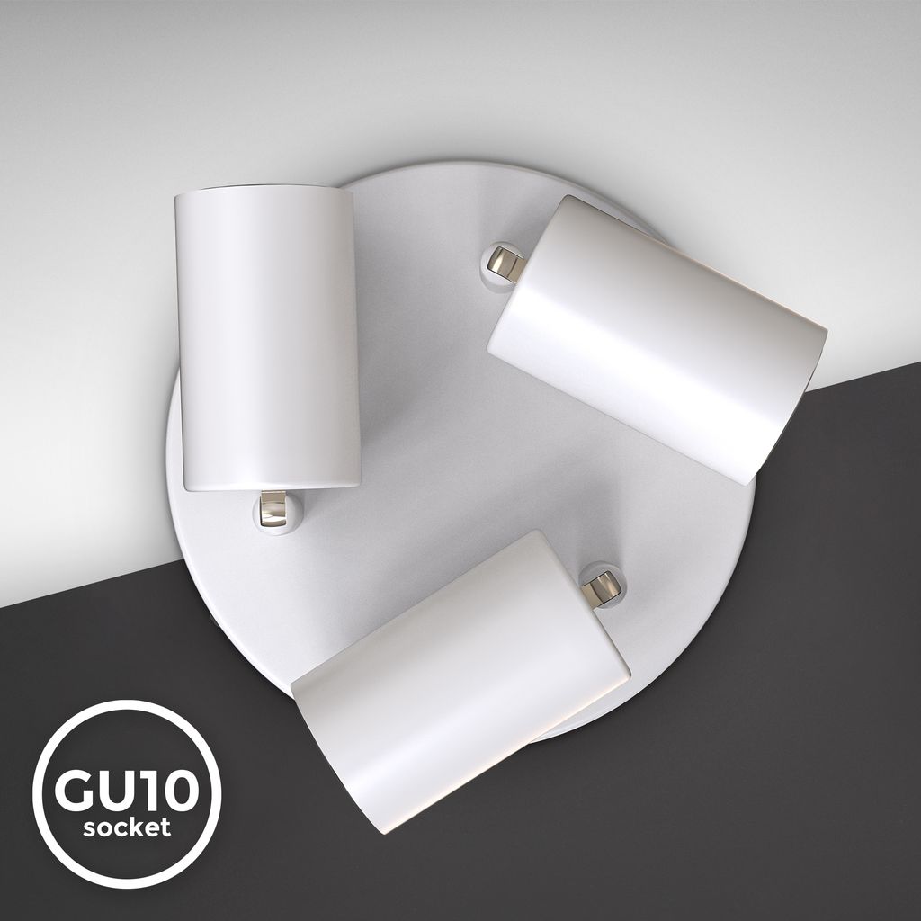 Deckenstrahler - schwenkbar. GU10 Fassung. Rondell. 3-flammig. weiß 7