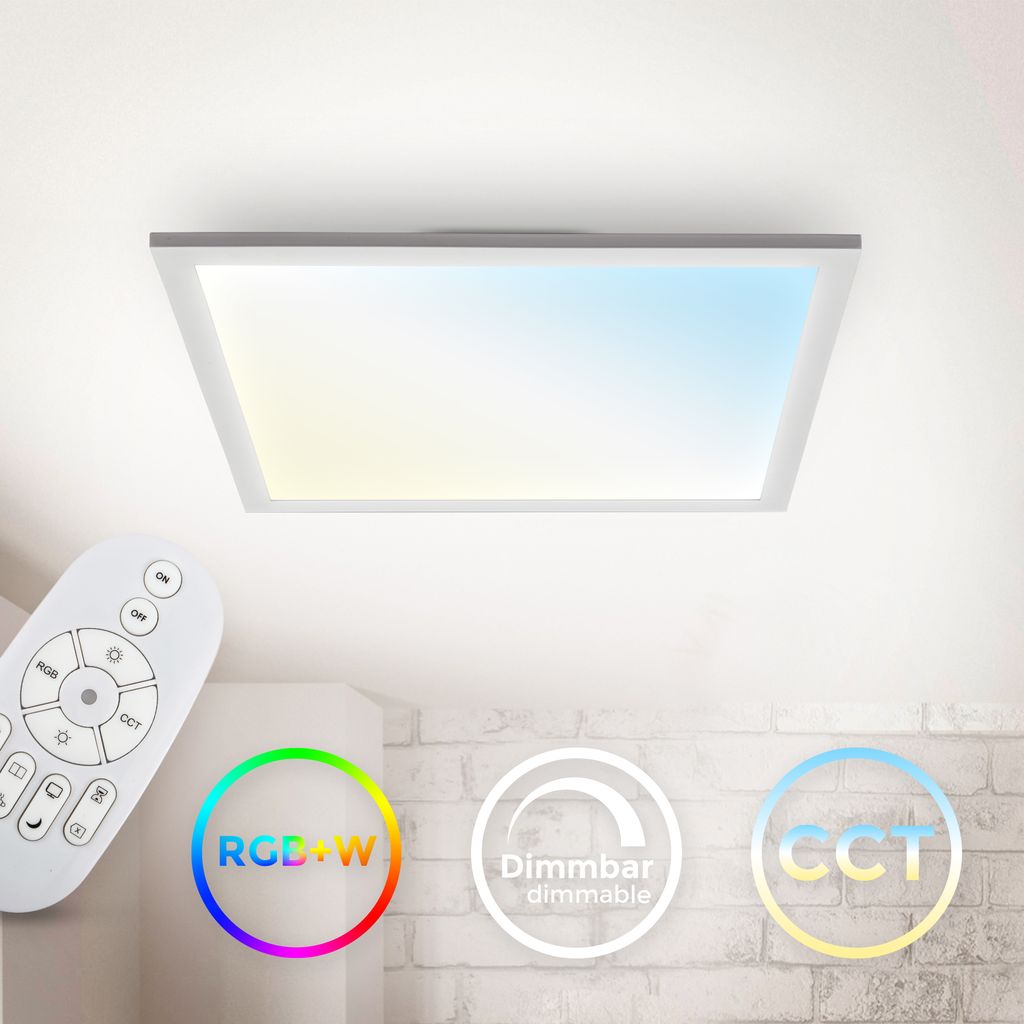 LED Panel 45x45 cm - 16W. 1400lm. dimmbar. Fernbedienung. CCT. RGB. weiß 11