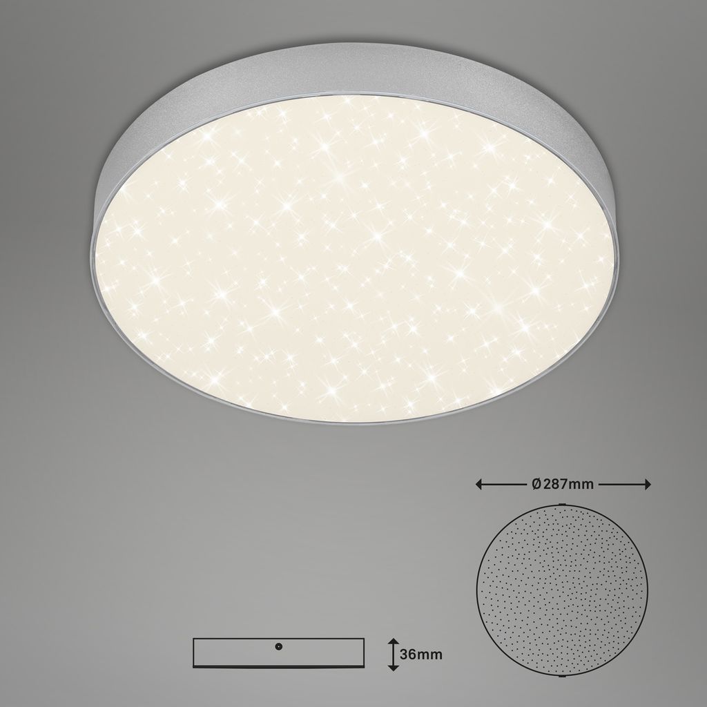 LED Aufbauleuchte Sternenhimmel 4000K 21W silber Metall Ø28.7cm Briloner 6