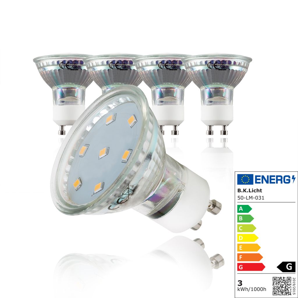 LED Leuchtmittel GU10 10er Set - 3W, 250lm, 3000K, klar