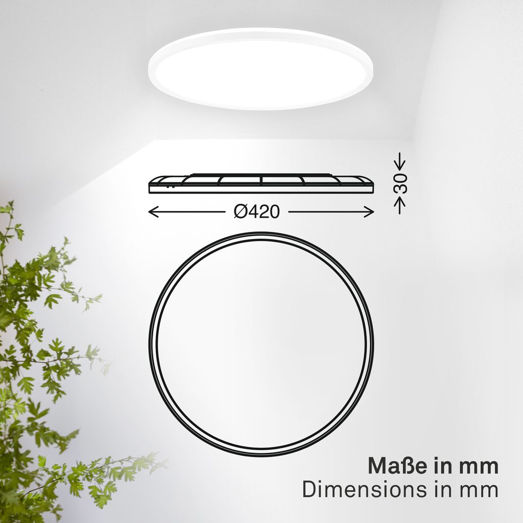 LED Deckenlampe Panel Bad Deckenleuchte Flach IP44 Neutralweiß Licht 42cm Weiß 11