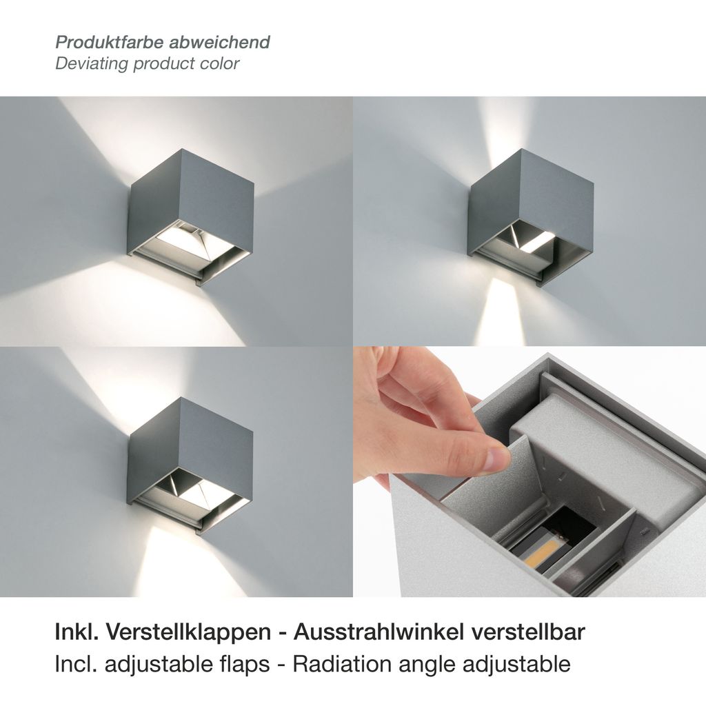 LED Außenleuchte. weiß. 2x LED-Modul/3W 4