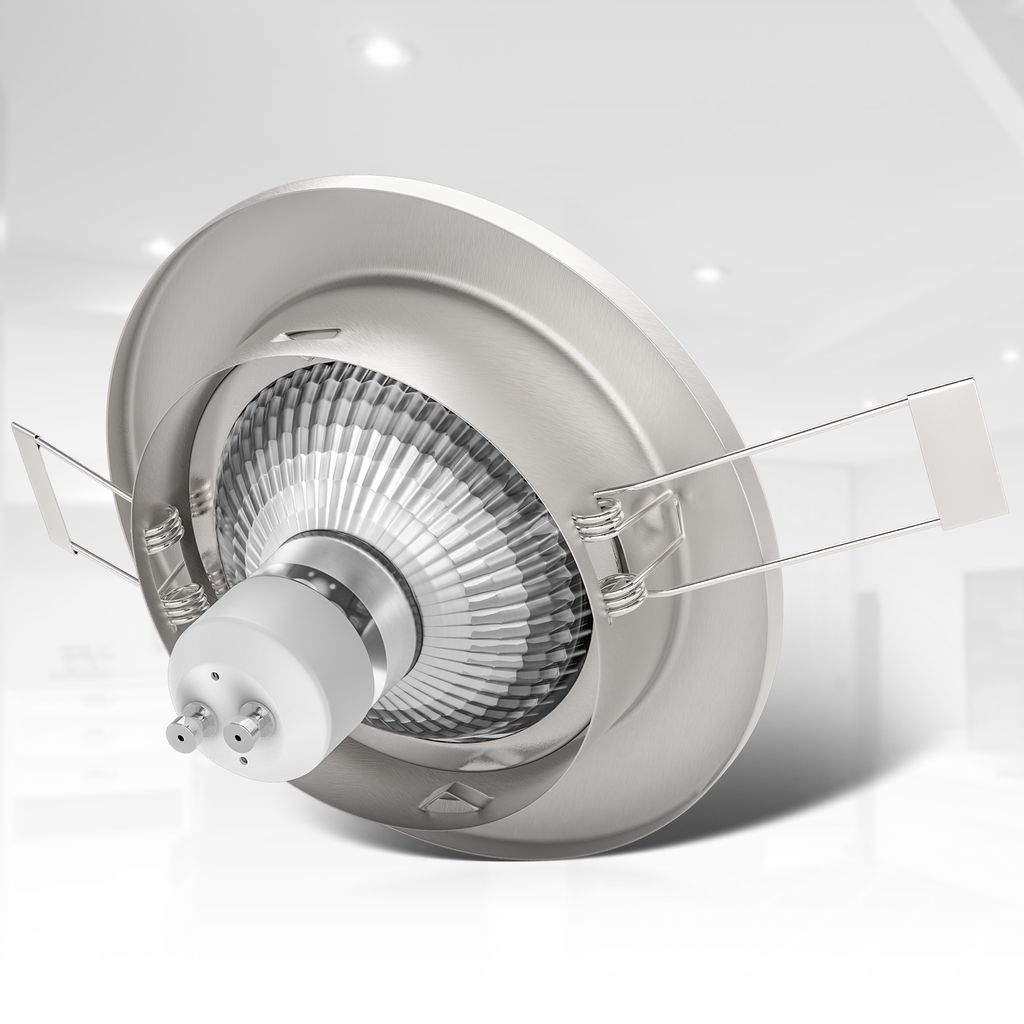 Einbaustrahler 68mm 3er Set - GU10. 5W. 400lm. LED. dimmbar. warmweiß. matt-nickel 8