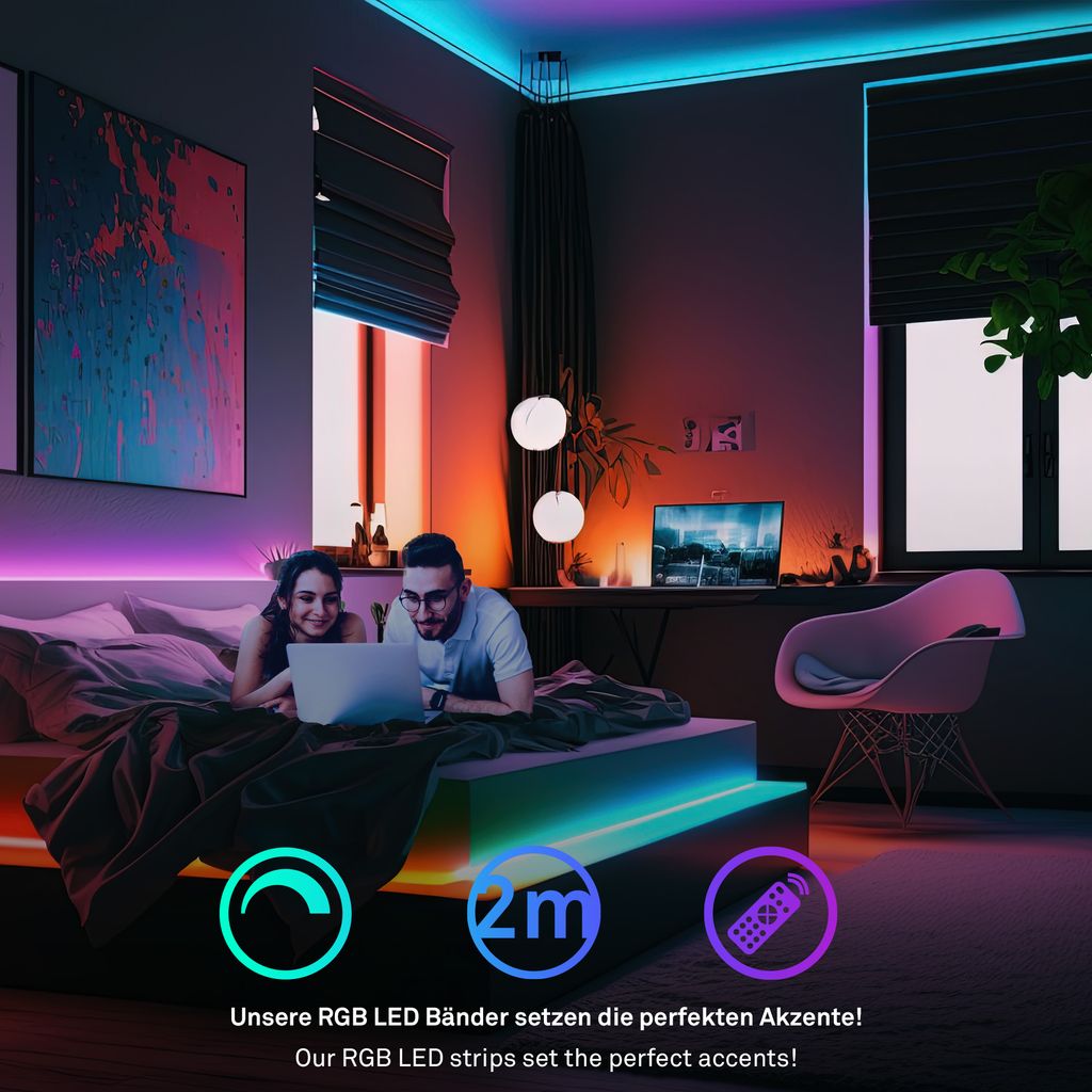 Pimp Your Stripe LED Strip 2m. RGBW mit FB + Alu-Profil silber 6