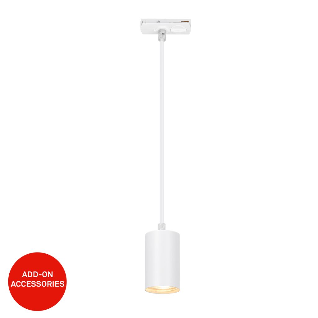 Pendelleuchte Hochvolt Schienensystem - 141x8,2cm, 230V, GU10 bis 9W LED, Zubehör, Weiß,