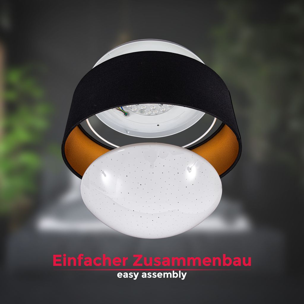 LED Deckenleuchte Sternenhimmeleffekt. schwarz-gold 5