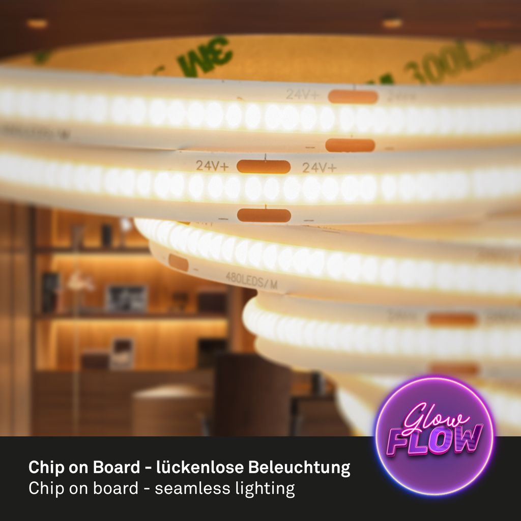 COB LED Strip 3m. Selbstklebend. Warmweiß. Weiß 2