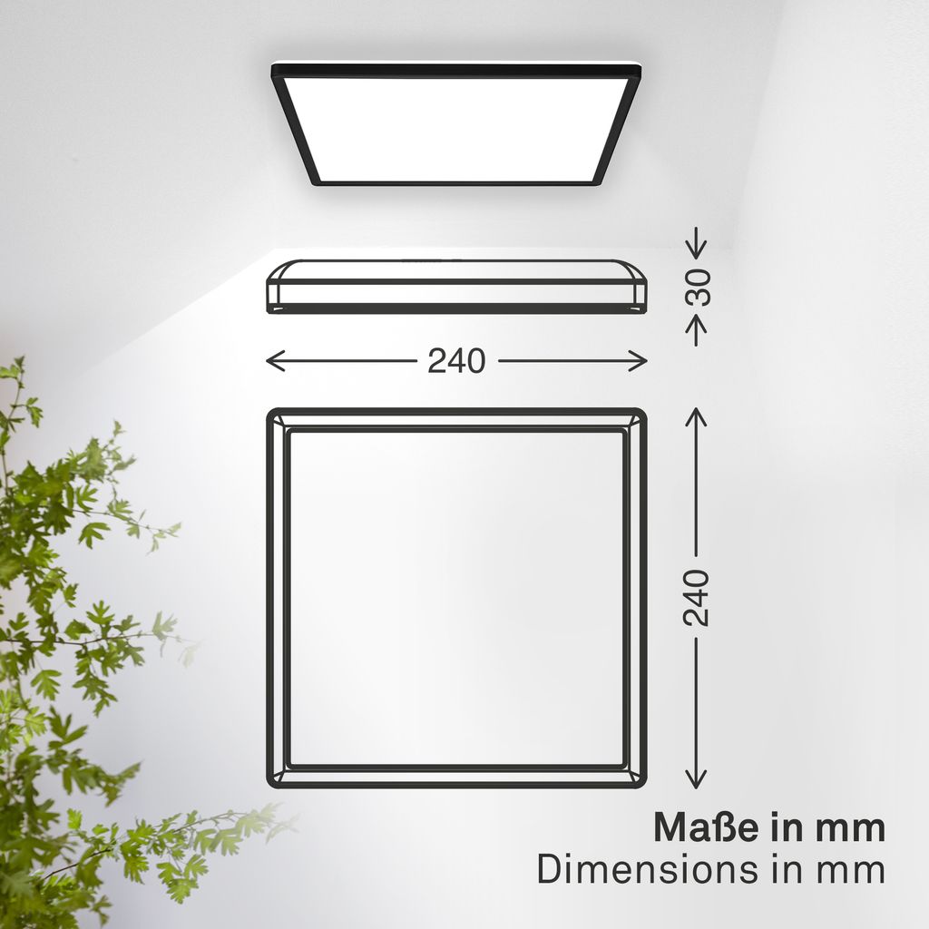 LED Deckenlampe LED Panel Deckenleuchte Flach Indirektes Licht IP44 Neutralweiß 11