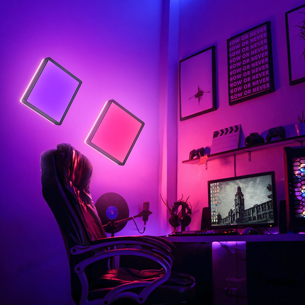 LED Panel 29x29 cm - 15W. 1850lm. dimmbar. Fernbedienung. RGBW. schwarz 3