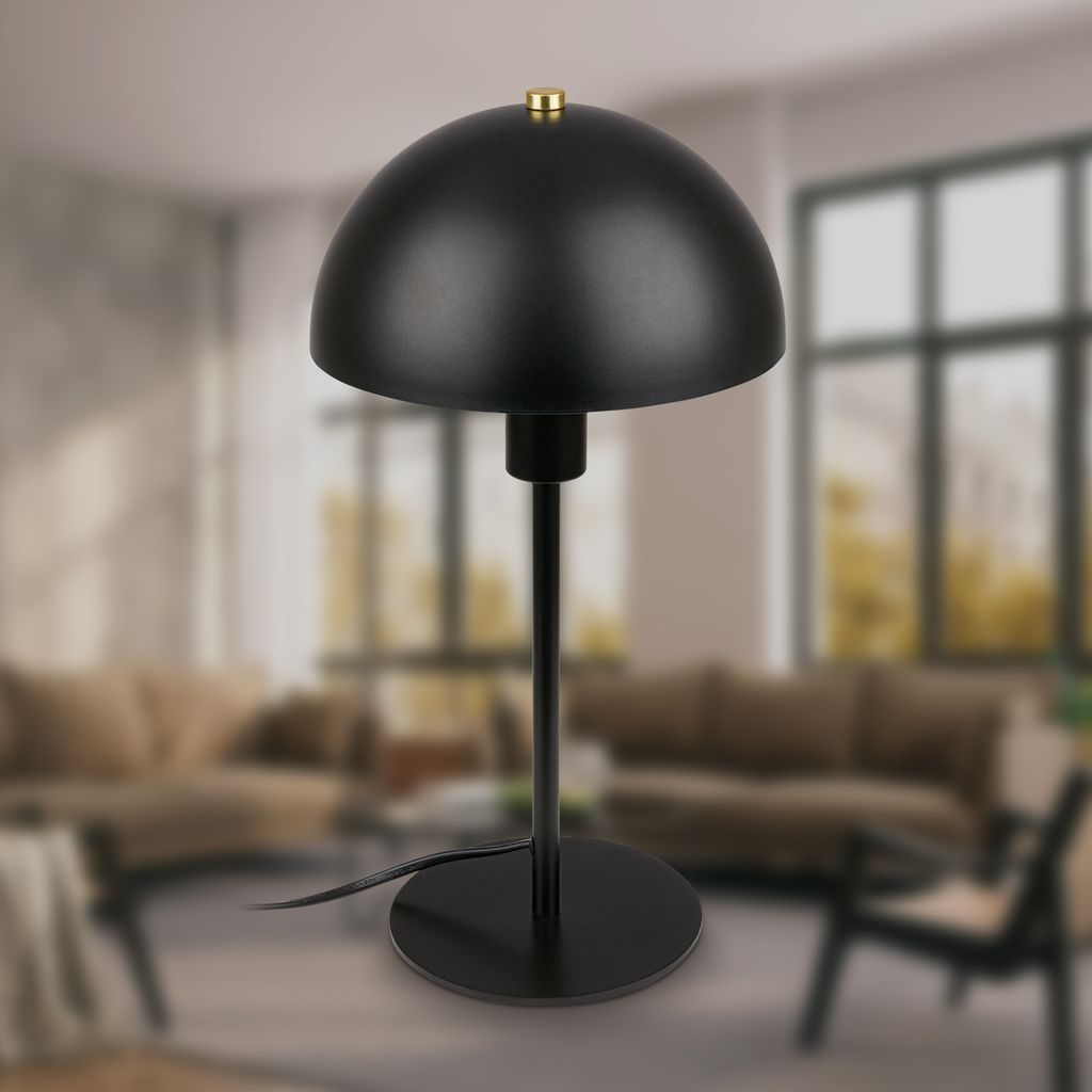 Briloner PURA Tischlampe. Kabelschalter. E14. Schwarz. Ø18 x 35 cm 1