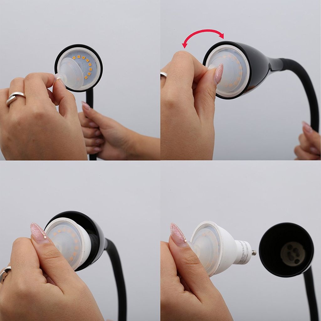 Klemmlampe - 4.8W. 400lm. LED. mit Stecker. dimmbar. warmweiß. weiß 9