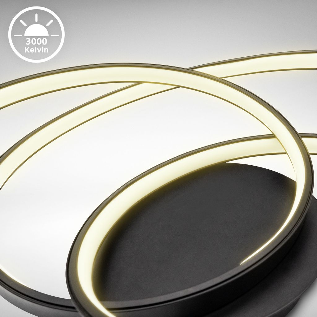 Deckenlampe 39x39.5 cm - 35W. 4600lm. LED. warmweiß. schwarz 2