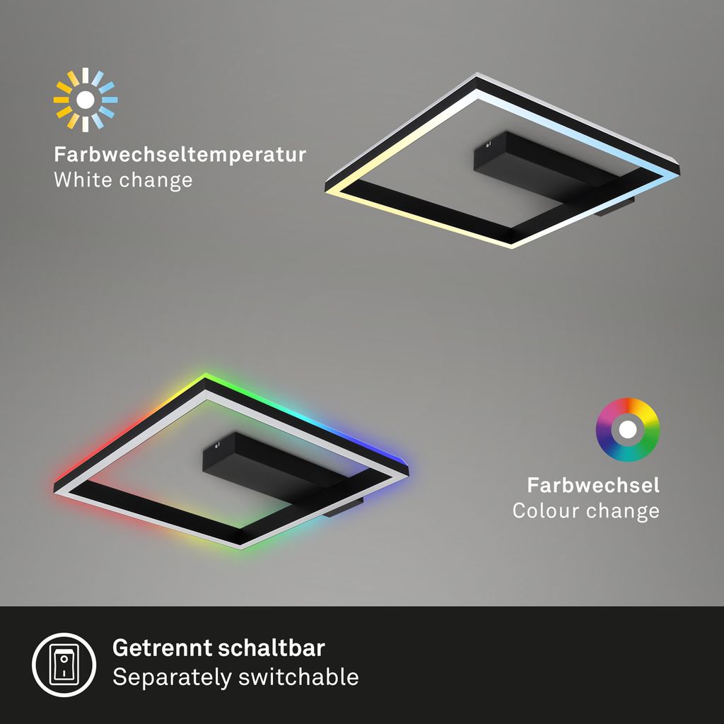RGB CCT LED Deckenleuchte. 57cm. LED-Platine. 20 W. 1800 lm. schwarz 6
