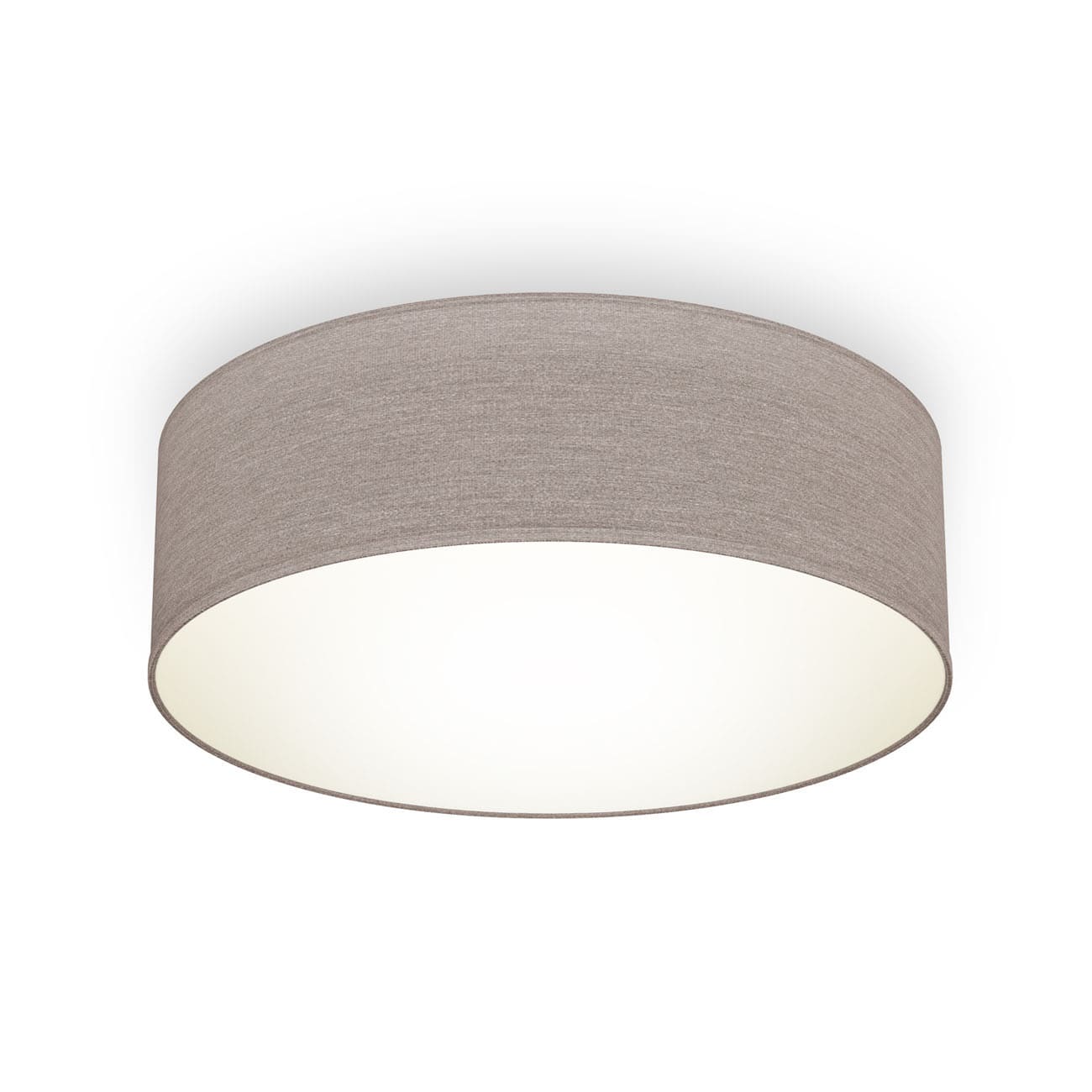 Stoff-Deckenleuchte rund 30x10cm - 1-flammig - Deckenlampe Textil Schlafzimmer Wohnzimmer Fassung E27 LED/Halogen max 40W | taupe - 1