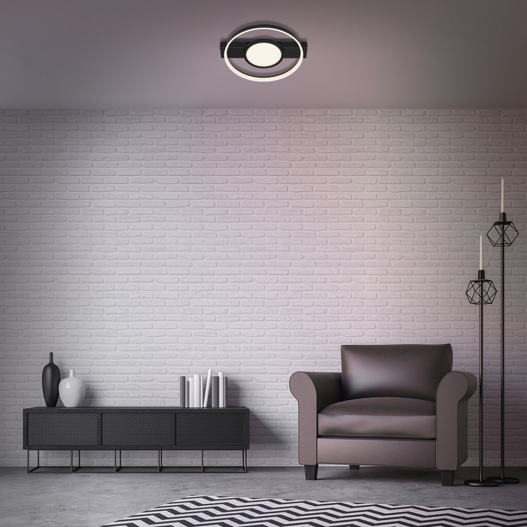 LED Deckenleuchte  33W. 3100lm. 43.5 cm. dimmbar. schwarz 9