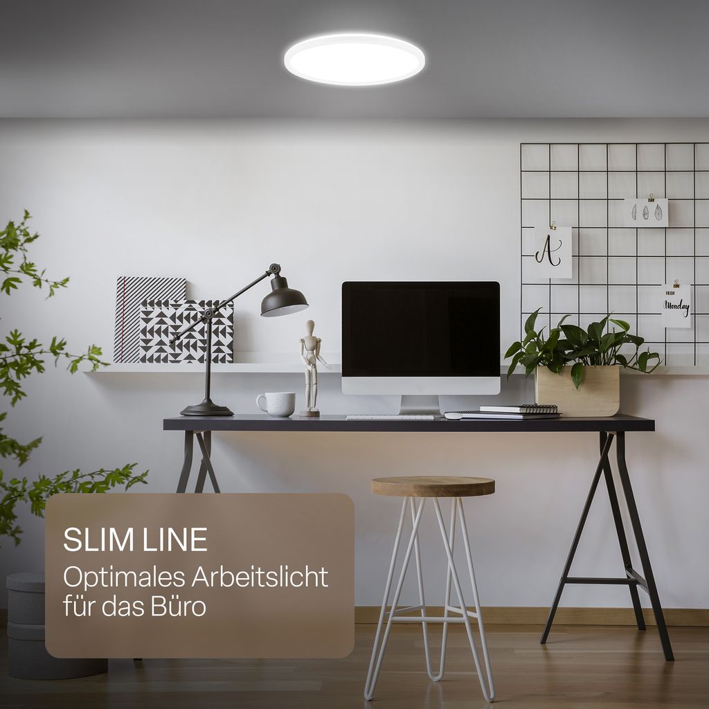 LED Deckenlampe Panel Bad Deckenleuchte Flach IP44 Neutralweiß Licht 42cm Weiß 9