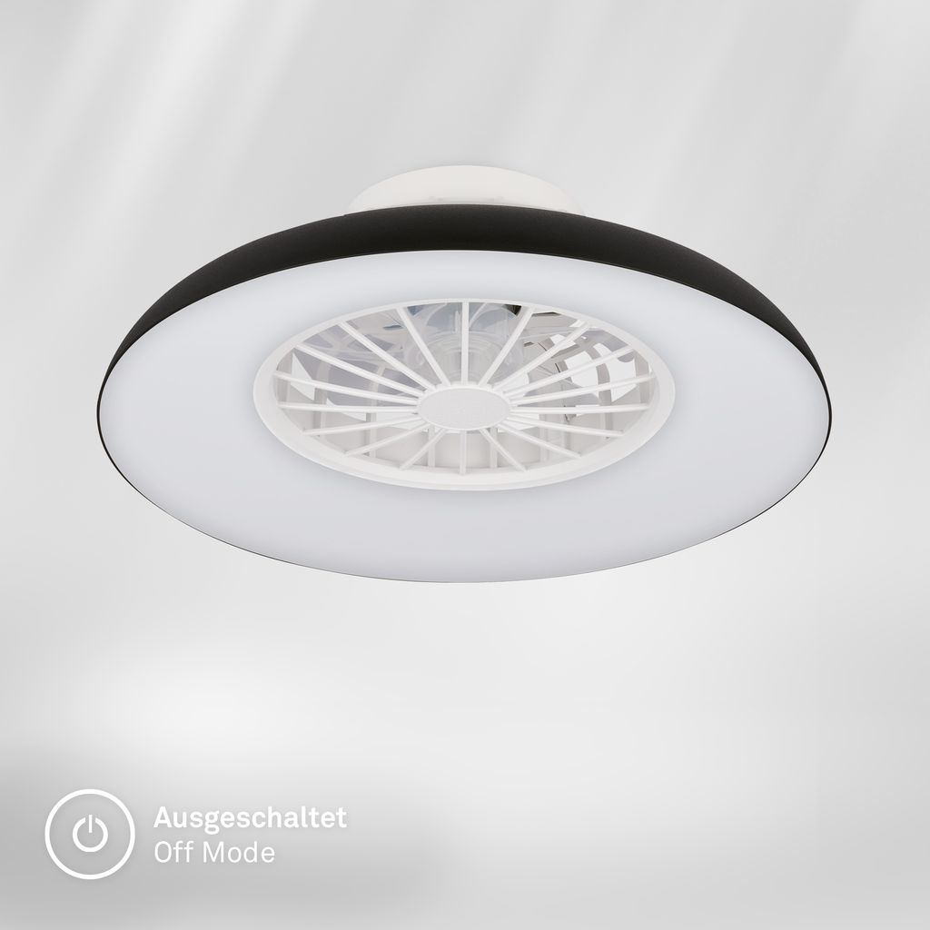 Windora Deckenventilator mit Beleuchtung - 24W, 2600lm, 5 Geschwindkeiten, CCT, Dimmbar, Schwarz, Weiß