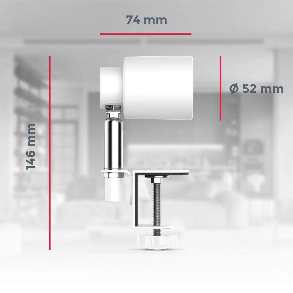 Klemmlampe - 5W. 400lm. LED. mit Stecker. dimmbar. warmweiß. weiß 4