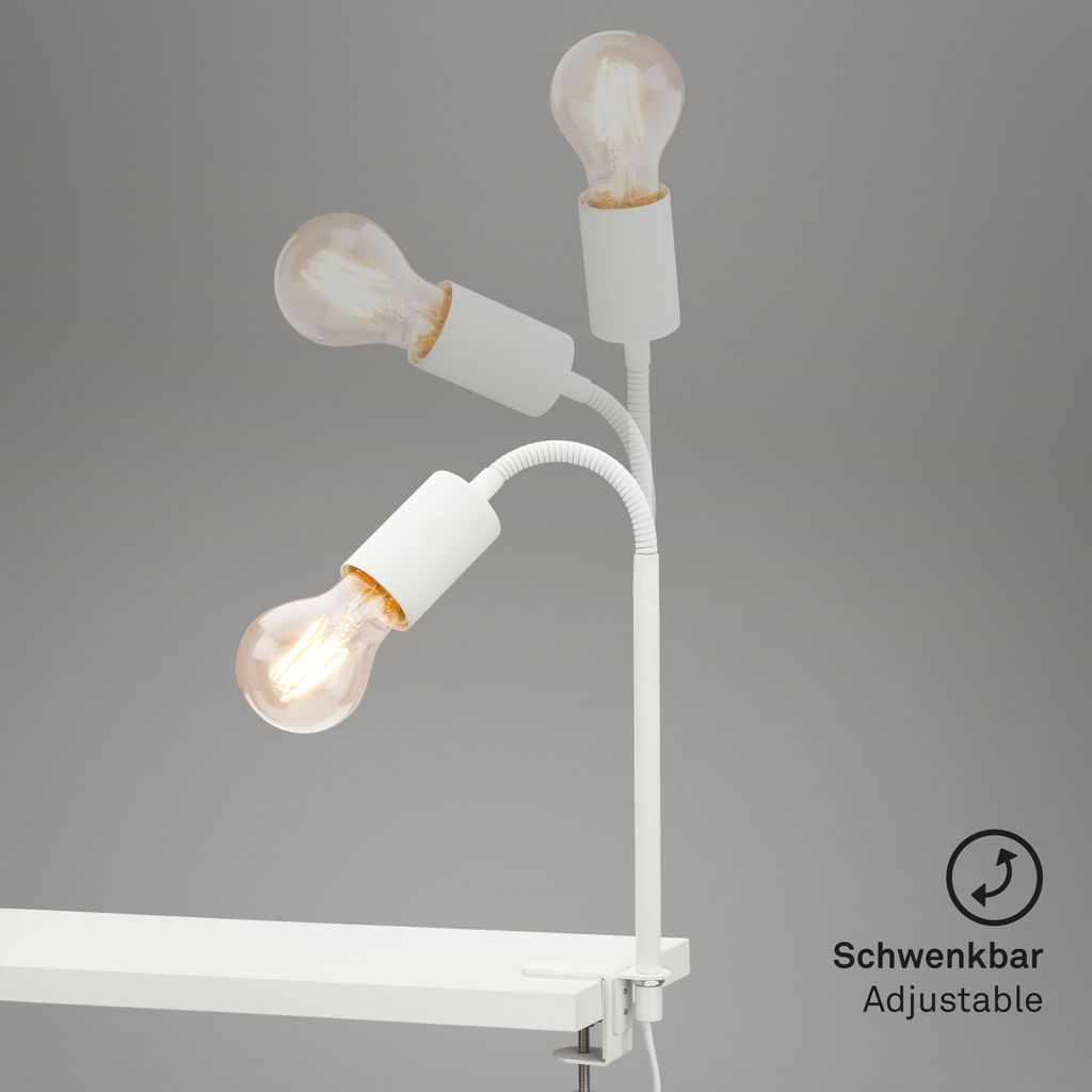 Klemmleuchte Ø 1x exkl E27 10W weiß 2