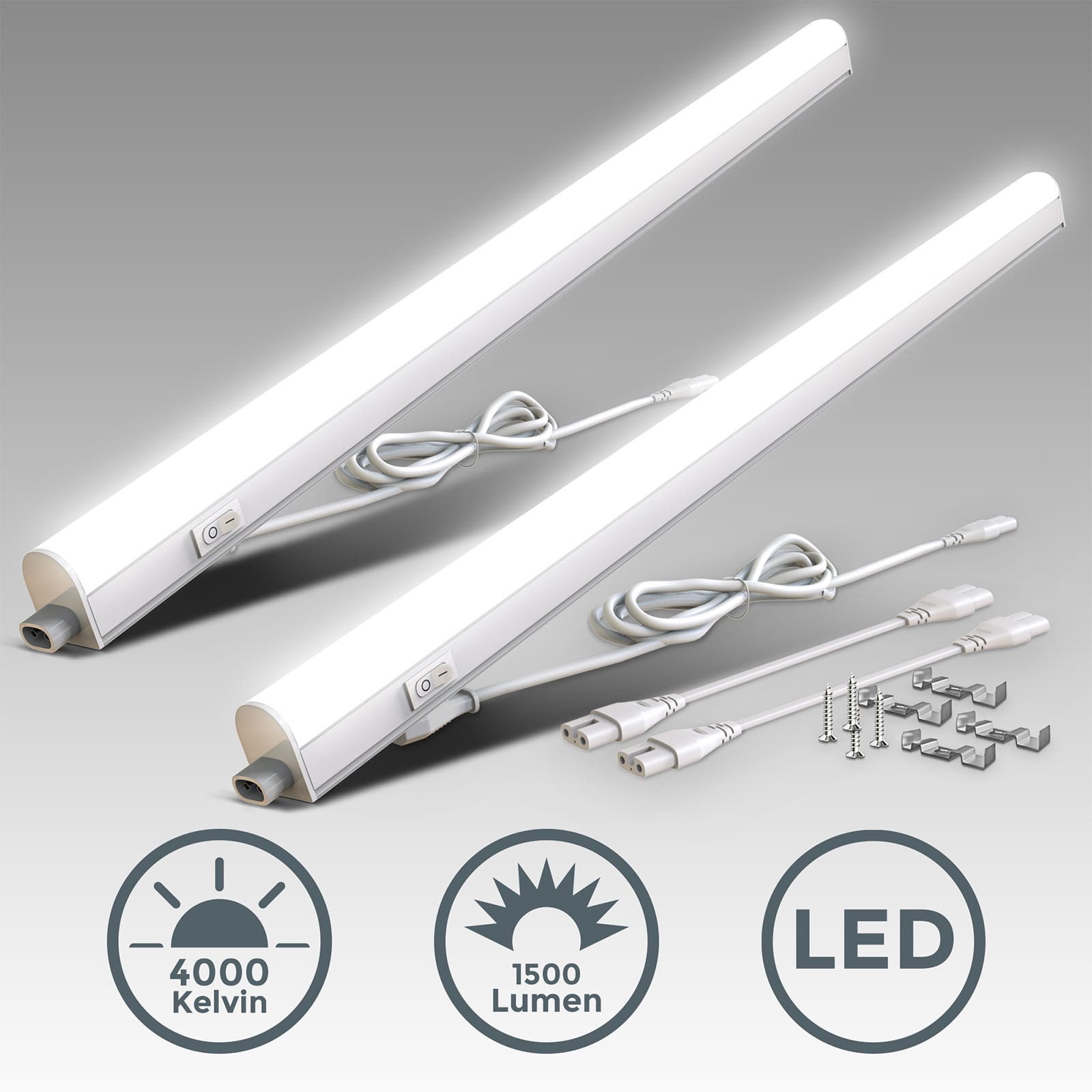 LED Unterbauleuchte Lichtleiste mit Verbindungskabel 4W | 2er Set - 3