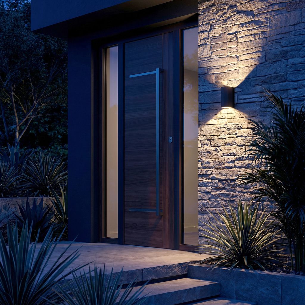 Außenwandleuchte - 9,4W, 800lm, IP44, LED, warmweiß, schwarz