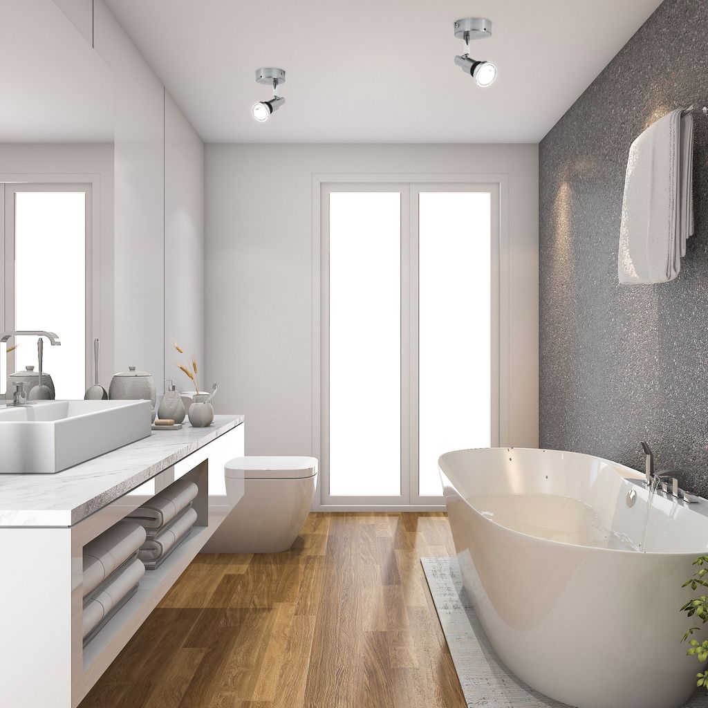 Wandleuchte - 4.8W. 400lm. LED. schwenkbar. IP44. warmweiß. silberfarbig 3