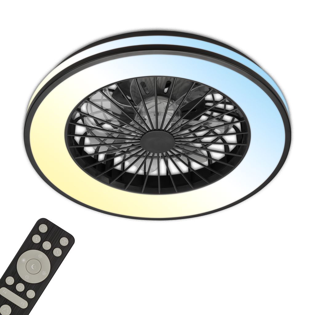 LED Deckenventilator Beleuchtung Deckenlampe Schlafzimmer Fernbedienung Dimmbar 0