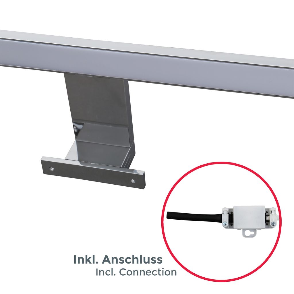 Spiegelleuchte - 5W. 550lm. LED. 2 in 1 Montage. 30cm. neutralweiß. chrom 8