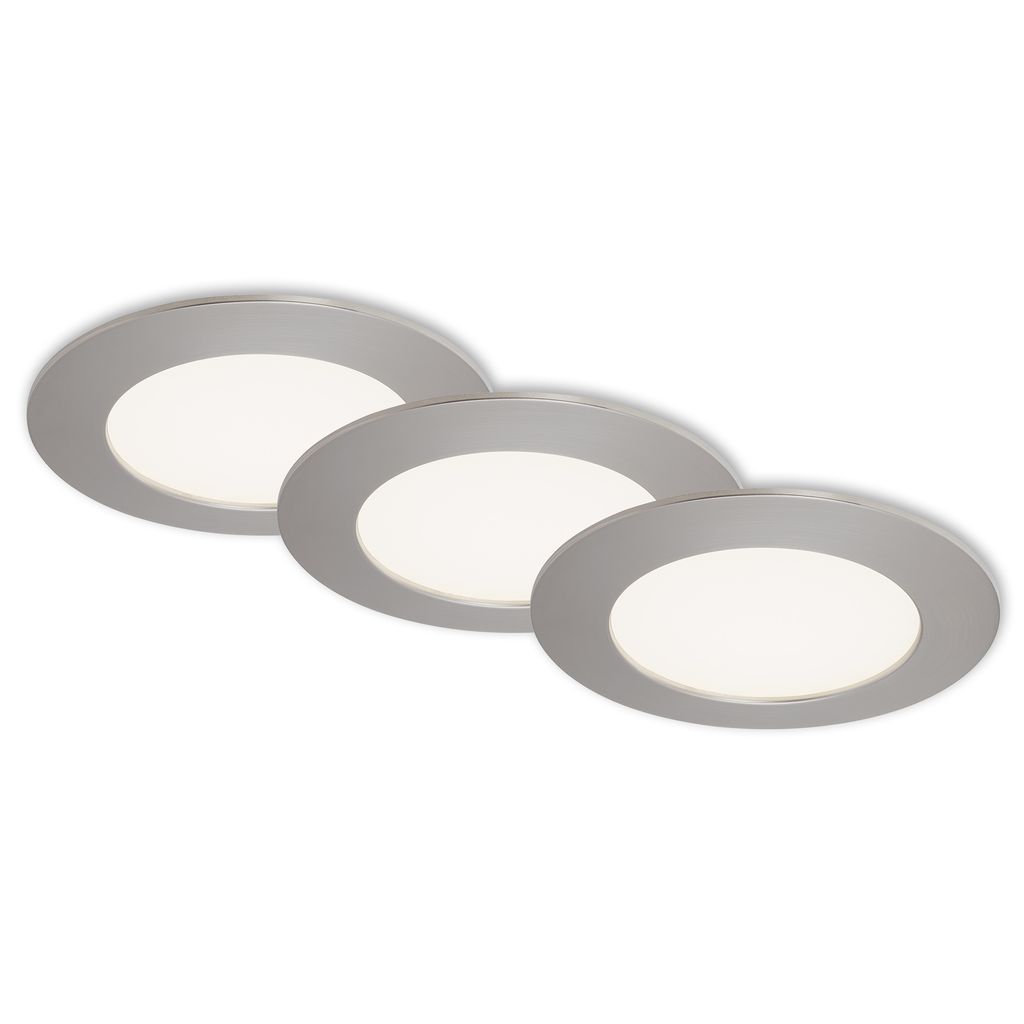3er Set LED Einbauleuchte. Ø 12 cm. 8 W. Matt-Nickel 2