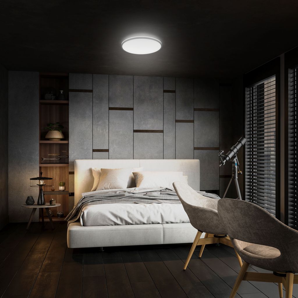 Deckenlampe Ø38 cm - 24W. 3000lm. LED. backlight. neutralweiß. schwarz 3